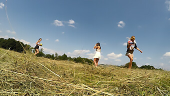 Teen Girls Expose Their Bodies In The Great Outdoors On A Sunny Day