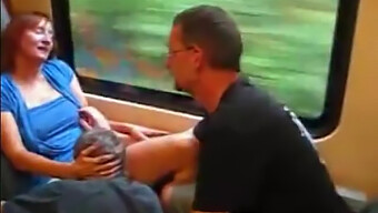 Amateur Threesome On A German Train