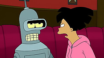 Amy And Bender'S Cartoon Adventure In Futurama