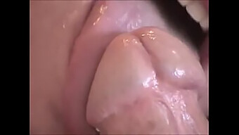 Intense Close-Up Of Oral Pleasure On A Hard Penis