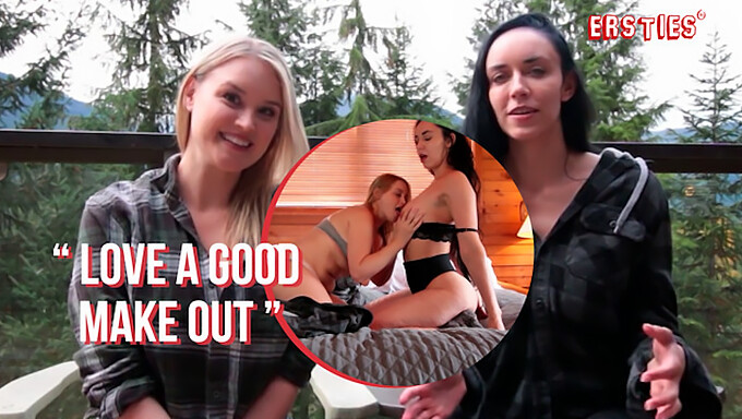 German Cabin Getaway For Bisexual Women Featuring Nipple Play And Licking