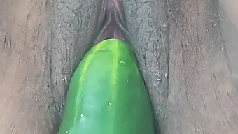 Tight Pussy Gets The Attention It Deserves With A Big Cucumber And Smoking Cigarette