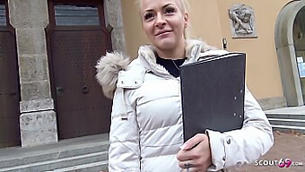 German Teen Gets Seduced To Fuck In Real Street Casting With Money