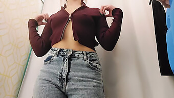 Teen With Bisexual Desires Gets Naughty In Store Fitting Room