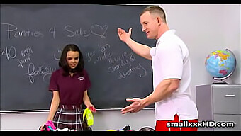 Petite Cheerleader Gets Her Pussy Pounded By Gym Teacher