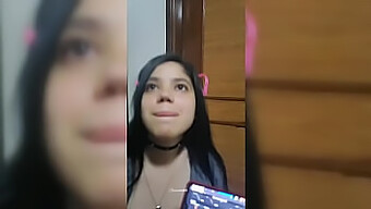 Colombian Teen Gets Interrupted By Her Girlfriend In A Steamy Video