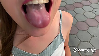 Big Cocked Amateur Girlfriend Shows Off Her Small Skirt And Daring Oral Skills In Public