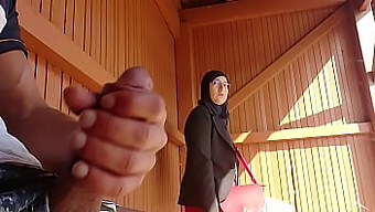 Public Handjob And Big Cock Surprise For Young Muslim Girl At Bus Stop