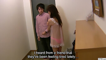 A Shy Japanese Housewife Nearly Undressed At The Door, Leading To Intimate Encounters