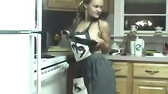 Brunette Amateur Indulges In Self-Pleasure With Kitchen Utensils