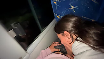 A Gorgeous Latina Enjoys A Surprise Blowjob On A Public Bus Ride