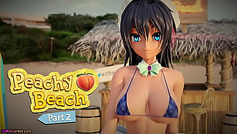 Peachy Beach Pt 2: Maid Hibiki Receives Oral Treatment Between Her Natural Big Tits