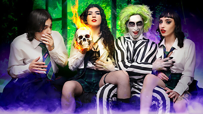 Elias Cash'S Wilde Beetlejuice Xxx Parodie Met Taboe Stiefbroer En Romige Finish