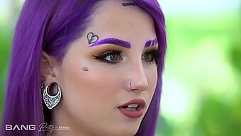 Pretty And Rough - Teen With Inked Purple Hair Gets Cowgirl Sex In Threesome