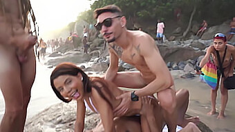 Bianca Dantas Gets Naughty In Public With A Big Cock And Friends