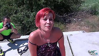 Outdoor Public Fucking With A Skinny Redhead Who Takes It All