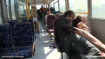 A Petite European Woman Engages In Sexual Activity On A Public Bus, Displaying Her Kinky Preferences