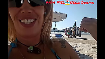 Fada Mel Flaunts Her Bikini Pussy And Asshole At Praia Da Enseada In Guarujá, Captured By Her Husband In A Pov Video.